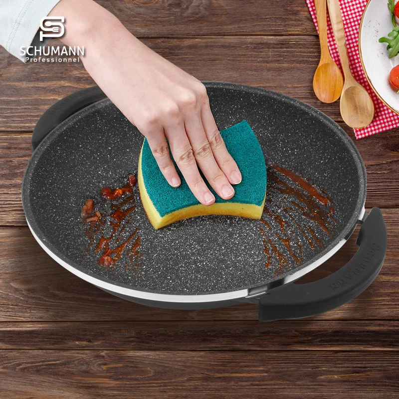 SCHUMANN 36cm induction cookware set aluminum nonstick wok