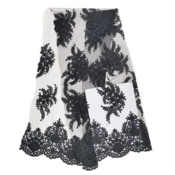 Factory stocks cheap price customized colors plain french embroidered lace dress fabric