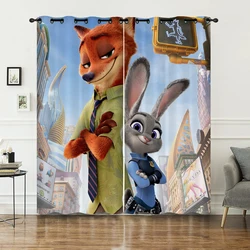 Hot sale custom printed shower curtain polyester cartoon Zootopia curtain