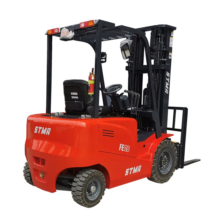 Made in STMA manufacturer smart forklift warehouse electric with 5000mm 3-stage free lift mast and side shifter