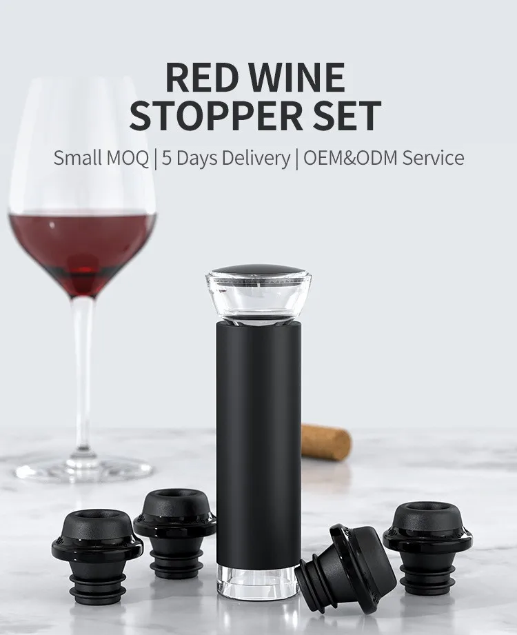 Wine Bottle Stopper for Home Hotel Bar Hot Selling Custom Logo Reusable Food Grade Eco Friendly Silicone Purple Black Yellow Red