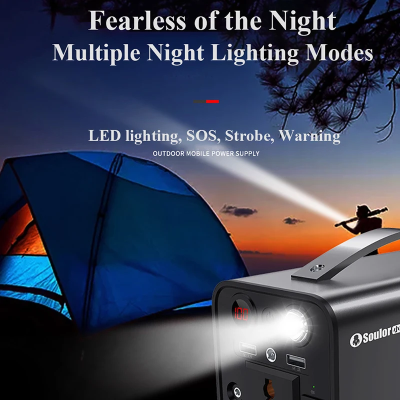 68000mAh Generator Battery Charger 200W-250W Portable Power Station Outdoor Emergency Power Supply Camping Power Bank Inverter