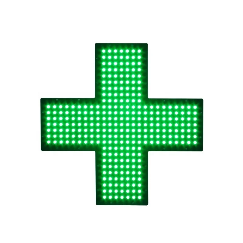 Indoor Pharmacie 48X48cm indoor green led cross sign Pharmacy Display board