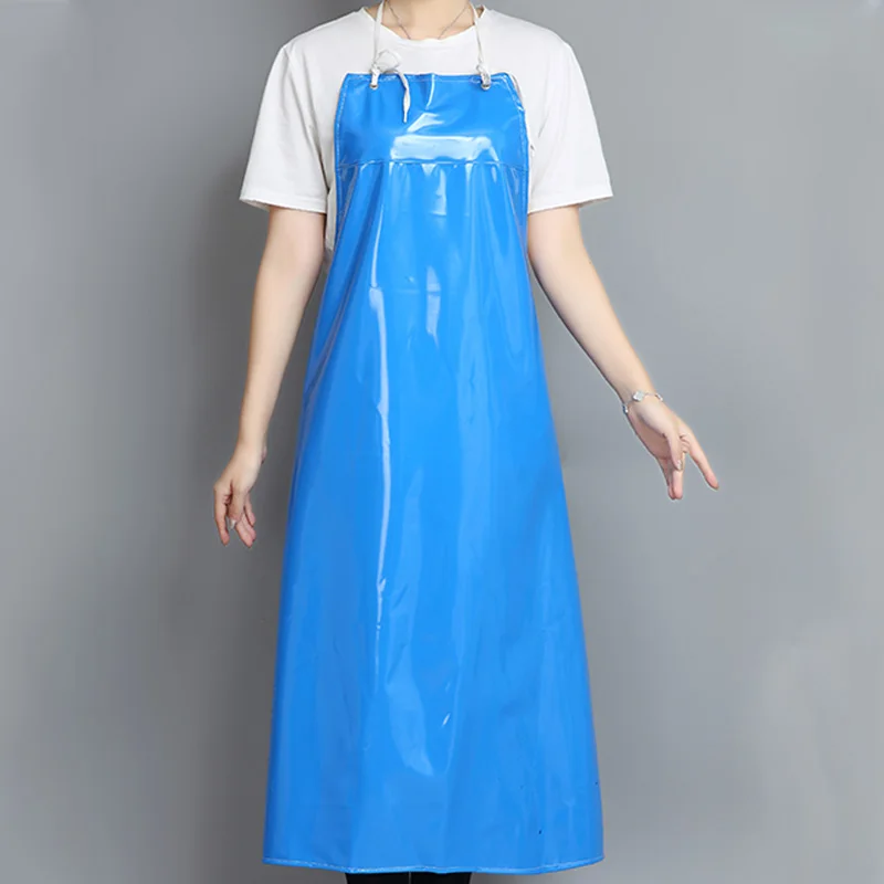 Professional Waterproof And Oilproof Soft Dishwashing Overalls Beef Tendon Soft Leather Aprons For Canteen And Kitchen Working