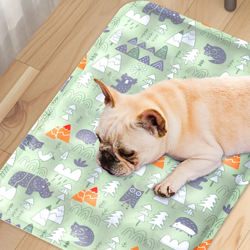 Cat and Dog Cooling Blanket Lightweight Pet Blanket Machine Washable Summer Pet Cooling Mat Dog Ice Mat