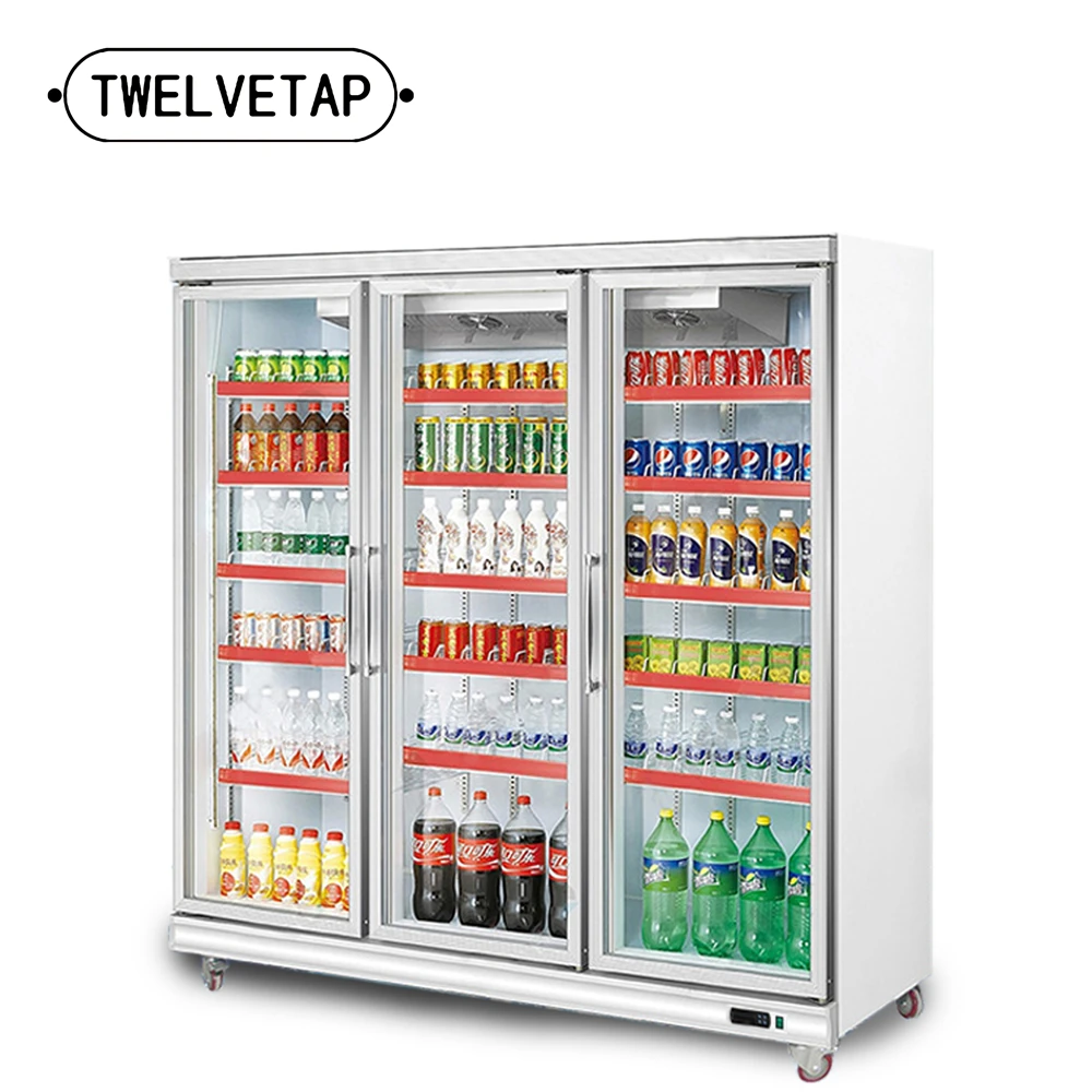 
TWELVETAP Beer freezer wine cabinet large capacity 3-door open bar catering beverage cabinet air-cooled refrigerator 