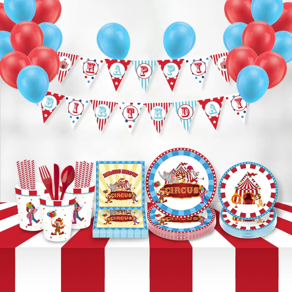BA142 Circus themed party happy birthday party banners bunting Pennant for kids