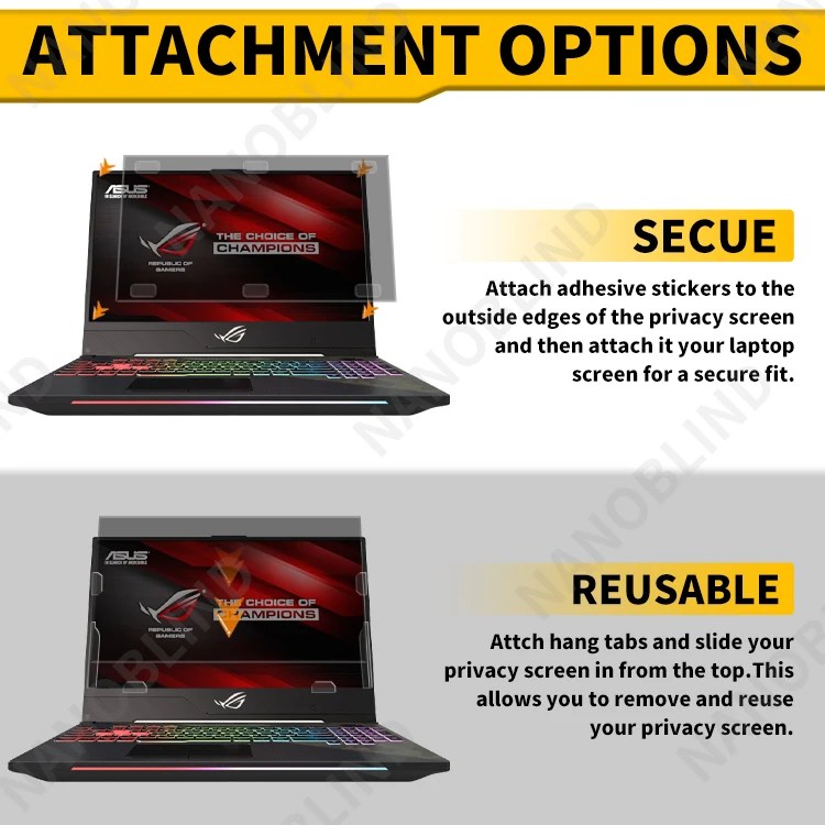 NANOBLIND, 14 дюймов, защищающий экран, Антибликовая Защитная пленка для ЖК-экрана с синим светом, защита от шпионского экрана на 360 градусов