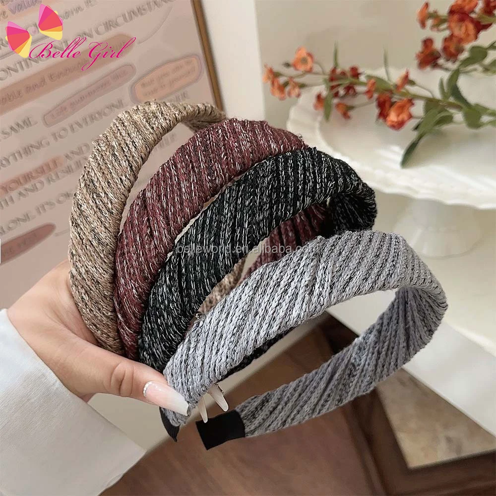 BELLEWORLD bulk sale simple design beautiful hairbands and accessories high quality head band woven headbands for autumn winter