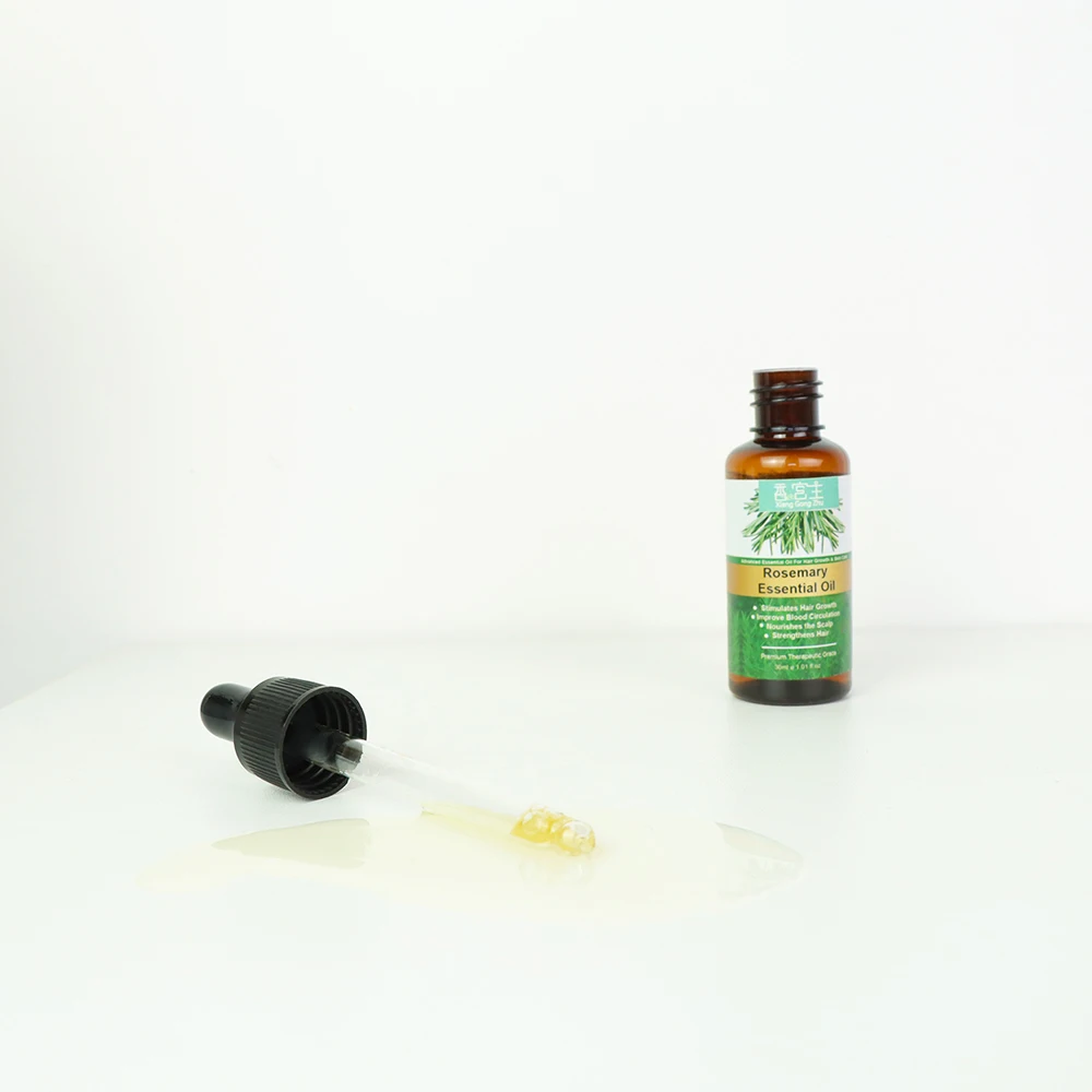 Custom Bottle Natural Skin Hair Eyelash Growth Organic Rosemary Coconut Oil Carrier Rapid Growth Liquid Essential Oil