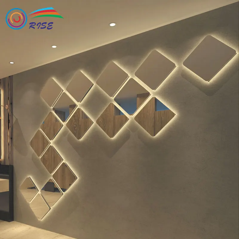 Luxury Design Led Light Background Wall Decoration Mirror For Hotel