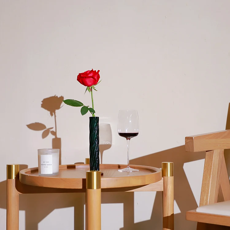 Home Decor Colored Twist Tube Glass Vase European Table Glass Flower Vase Cylinder Glass Vase