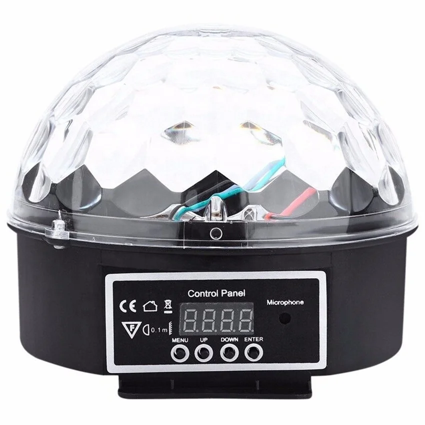 
Hot Sales led sphere magic ball light Mini RGB Sound Activated Disco Club DJ Crystal Magic Ball Stage Light with Remote Control 
