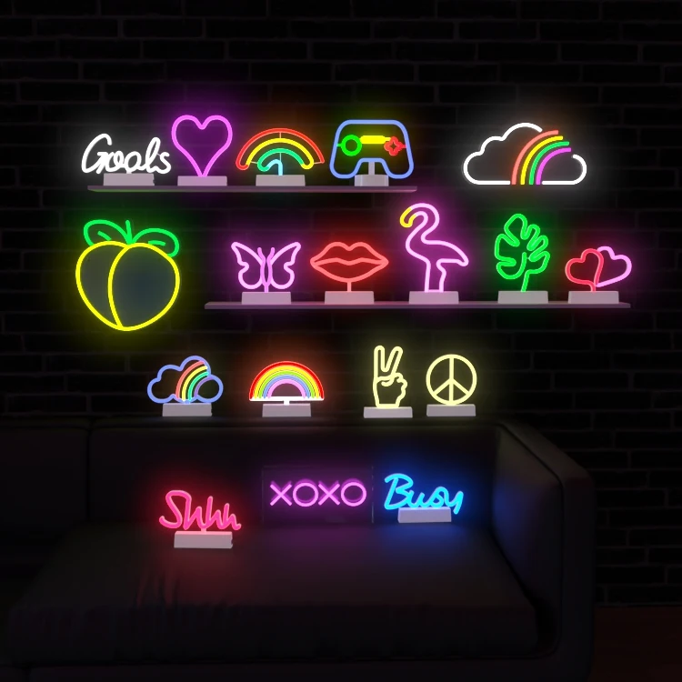 2021 supply pink led  neon tube lights popular butterfly light neon