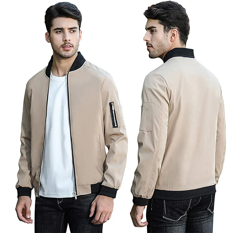 High Quality Oem Wholesale Winter Slim Fit Casual Outwear Custom Bomber  Varsity Jacket Men Bomber Jacket Bomber Jacket