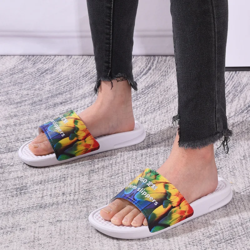 OEM Hot Sale Custom Design Slippers With Logo Men Engraving Slippers PVC Footwear Slides Unisex Gym Slides