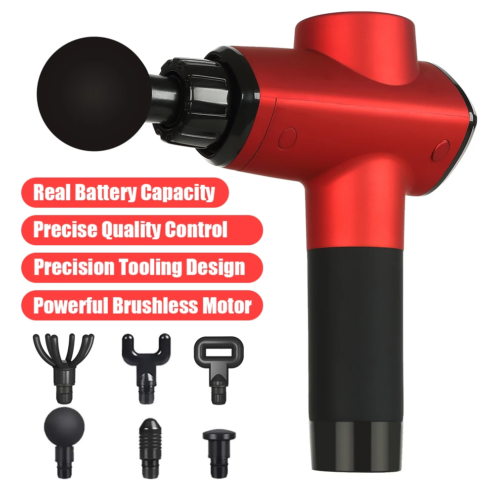 Brushless Handheld Massage Gun 20-speeds Adjustable 14mm Deep Tissue Body Massager Muscle Massage Tools With Led Screen