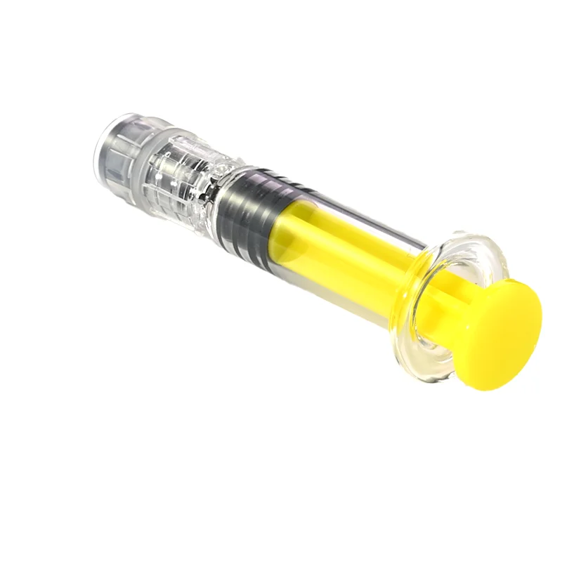 Color plunger Standard 1ml  1cc luer lock borosilicate glass prefilled syringe for distillate oil