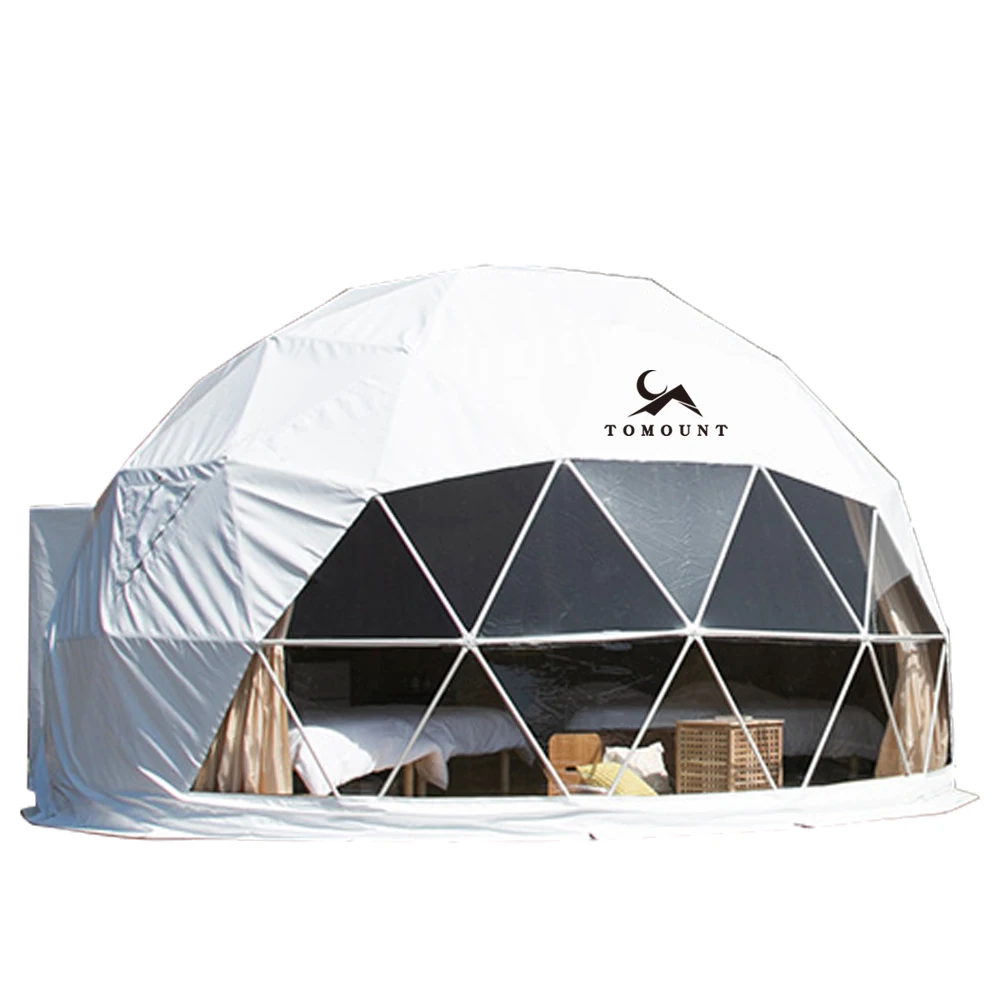 Dome Geodesic Tent 10-500 Person Camping Family Party Wedding Full Size Tent with Transparent fence Dome Tent For all season