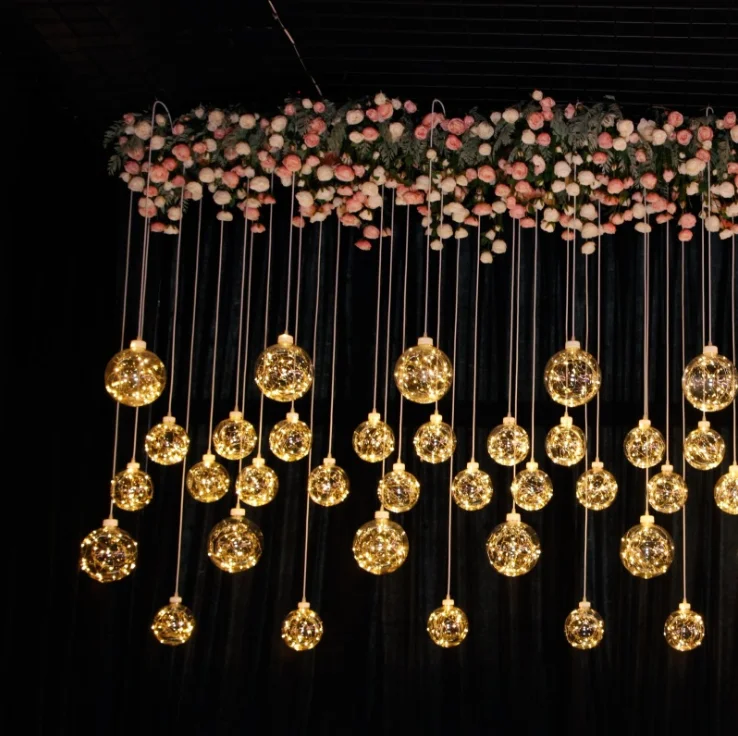 Acrylic Ball Chandelier Starry Wedding Background Hanging for Sale