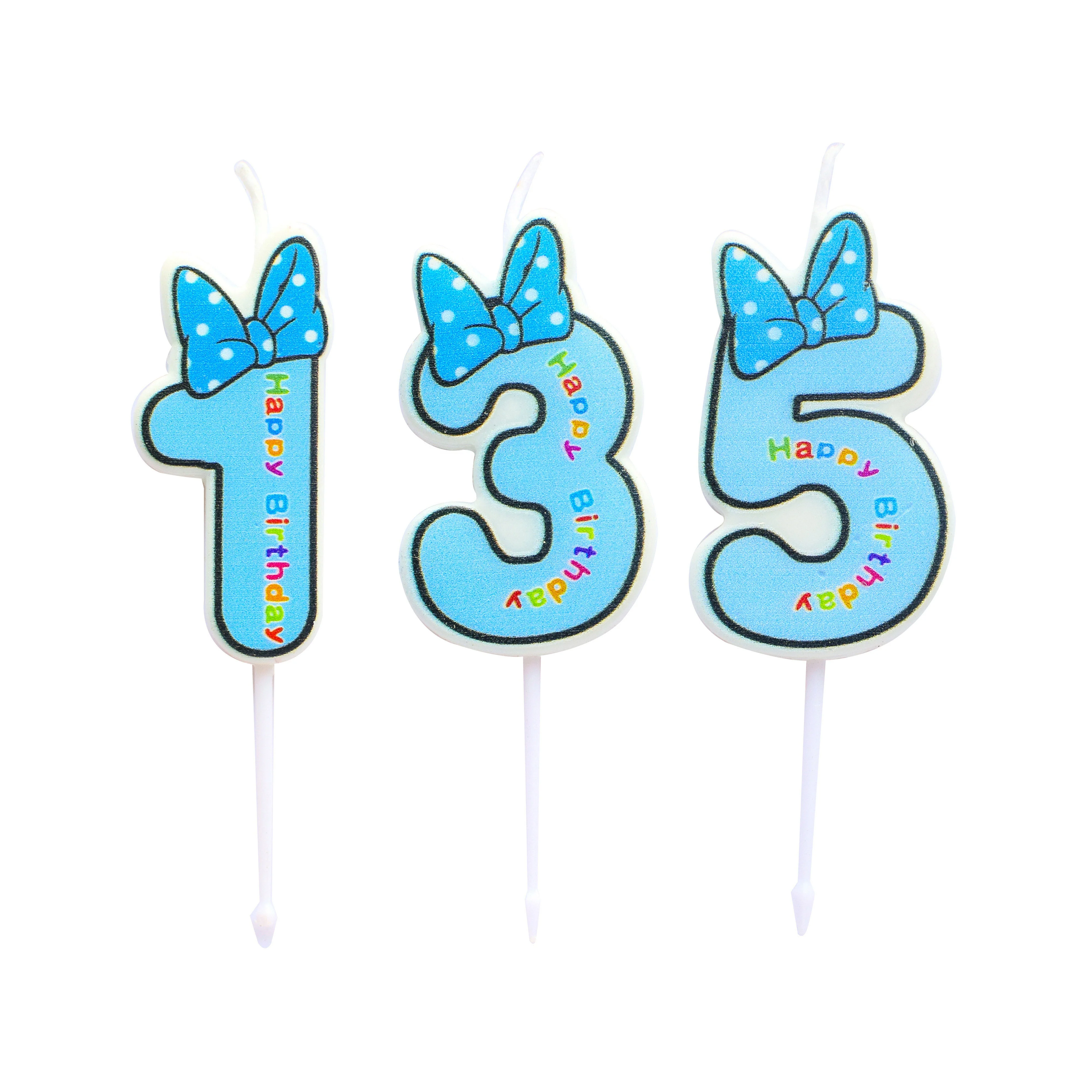 Girl Bowknot Smokeless Candles Child Birthday Number Candle Decorative Birthday Candles for Cake Decoration
