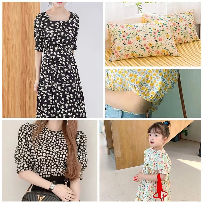 Latest design  bulk sale oem floral printed fabrics 100% cotton for hot night dress