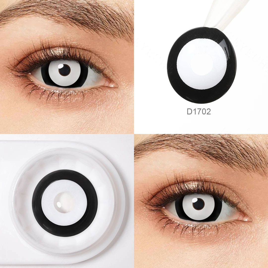 Hot Peyeche SCLERA Black Lens Crazy contact lens Halloween Cosplay Black out White Color emballage lentille  lentes de contato