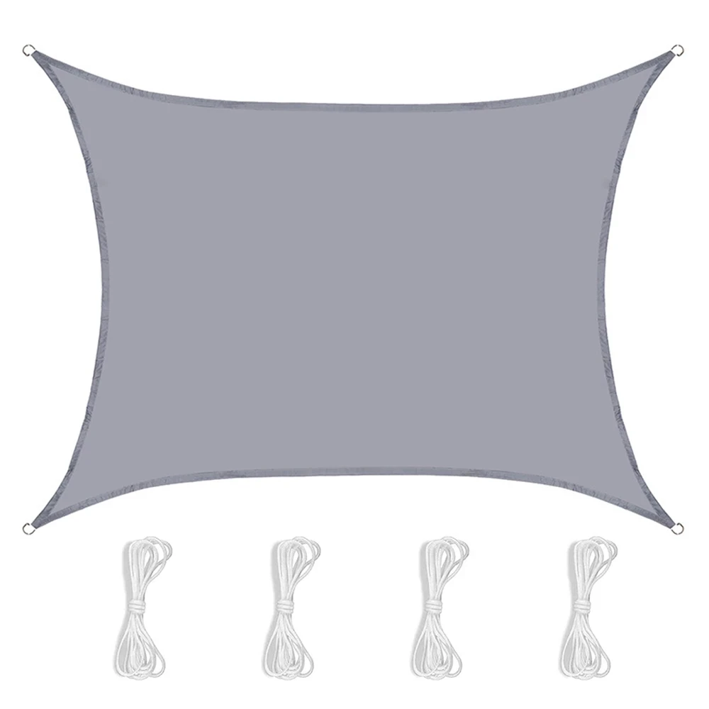 Patio Garden Terrace Awning Canopy 95% UV Block With Free Rope  Sun Shade Sail Rectangle Waterproof Outdoor Shade Sail