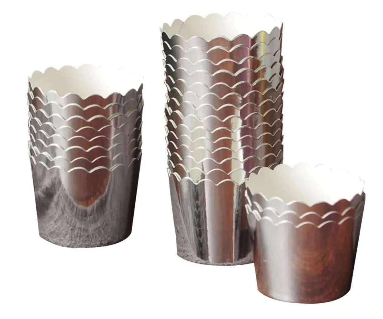Gold/Silver Cupcake Liners, Metallic Foil Muffin Cups for Baking, paper baking cups