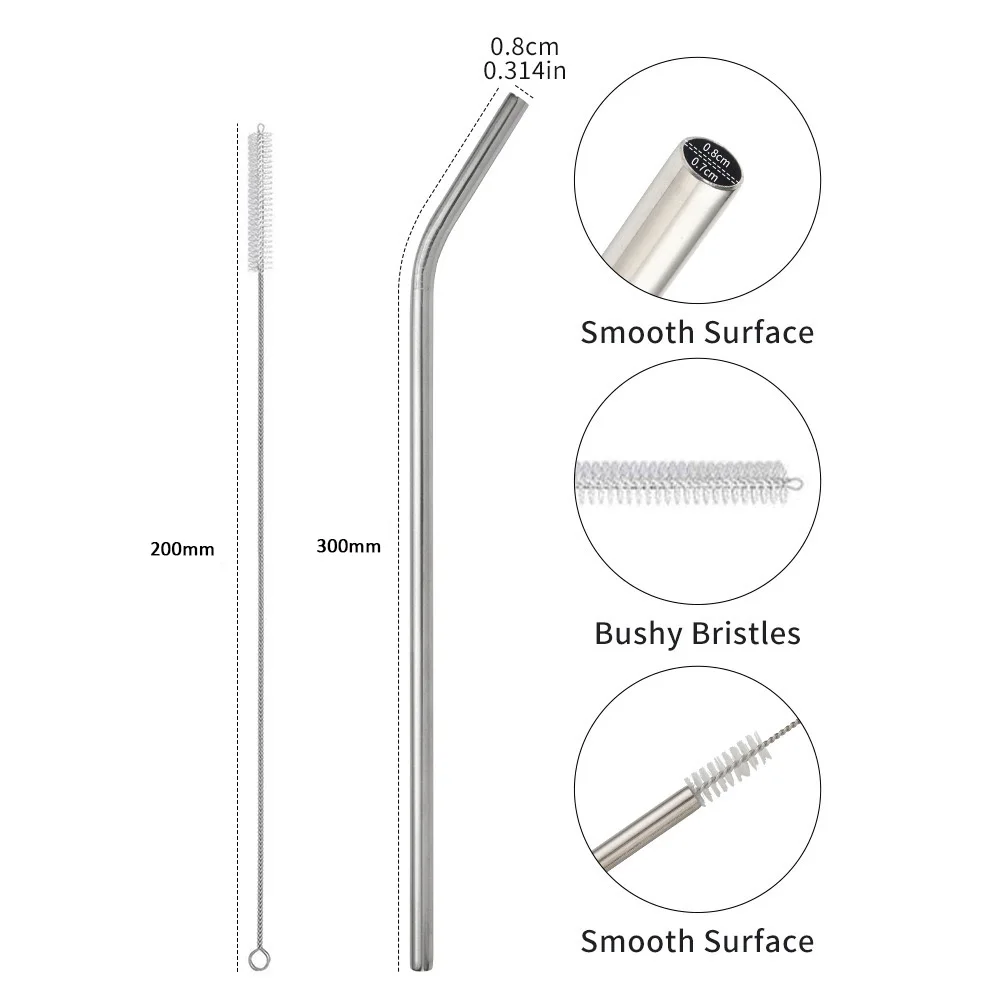 Best selling large capacity 40oz Tumbler straw extra Long 300mm straw Metal stainless steel straw