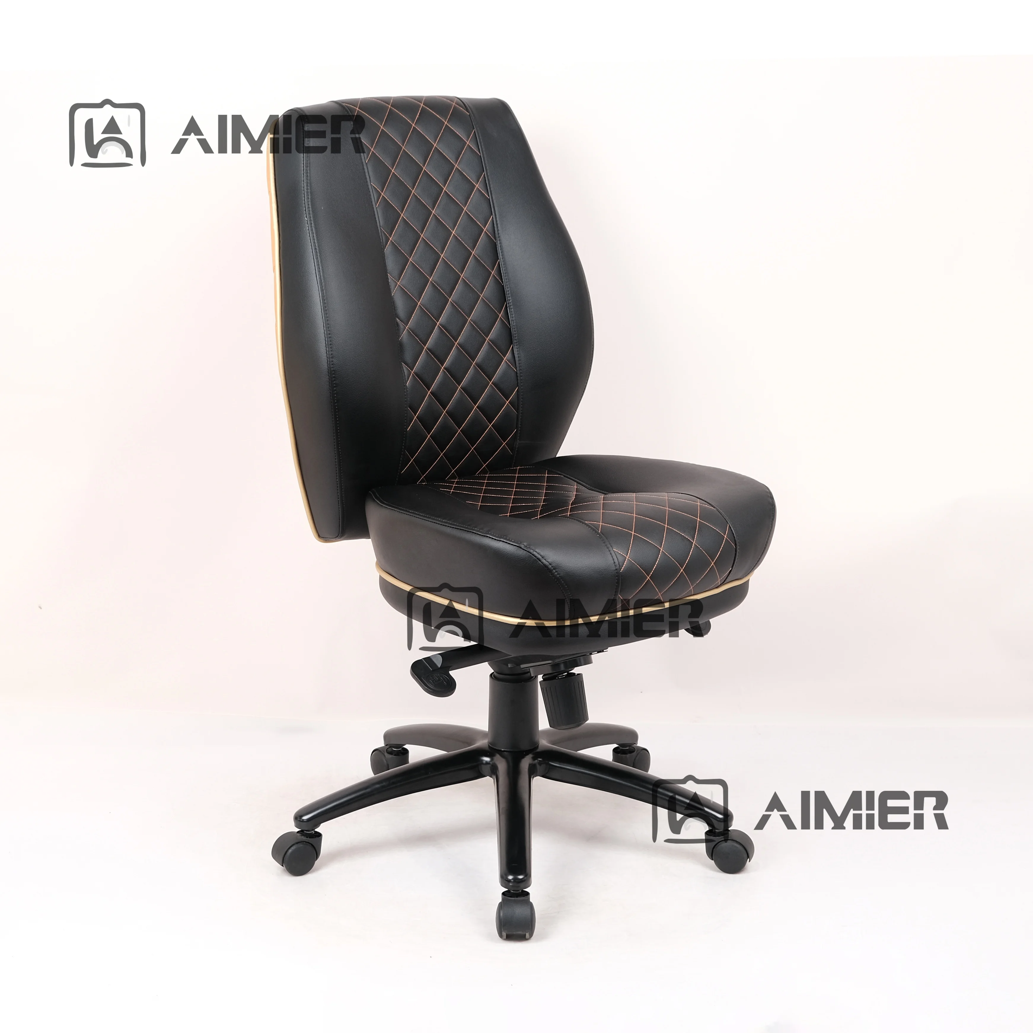 Professional High-Quality Casino Stool Black Textured Leather Modern Slot Machine Chairs For Poker Room Chair