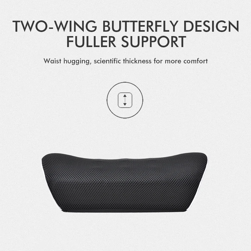 Ergonomic Two straps Car Seat Office Chair Memory Foam Lumbar Support Cushion Orthopedic Back Pillow for Lower Back