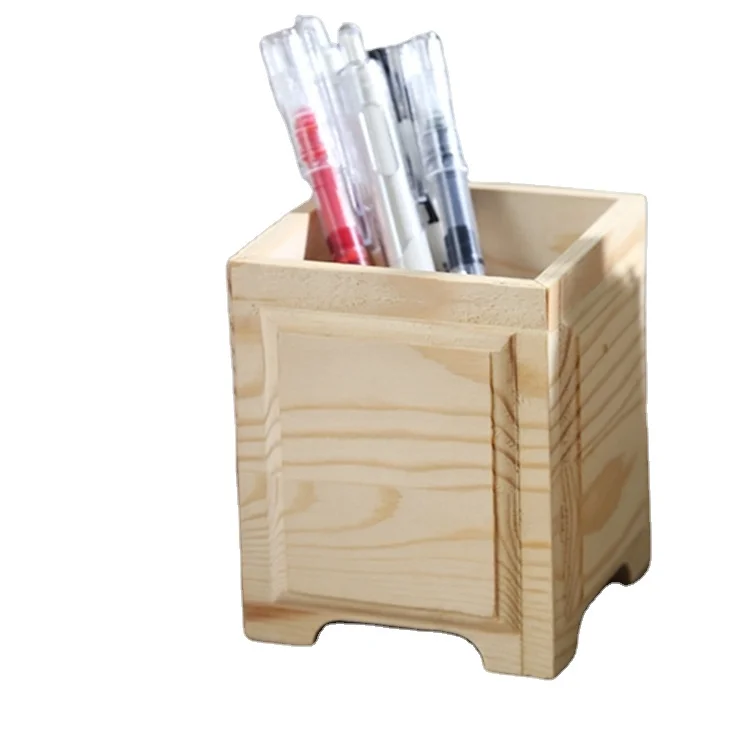 SLT New Customize Solid Wood Pencil Holder Package Box Without Lid