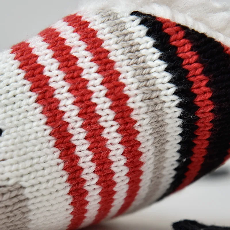 RTS Unisex Babys Winter Warm Knitted Hat with Pompom Toddler Girls Boys Beanie Custom Thick Fleece Lining Children Hat