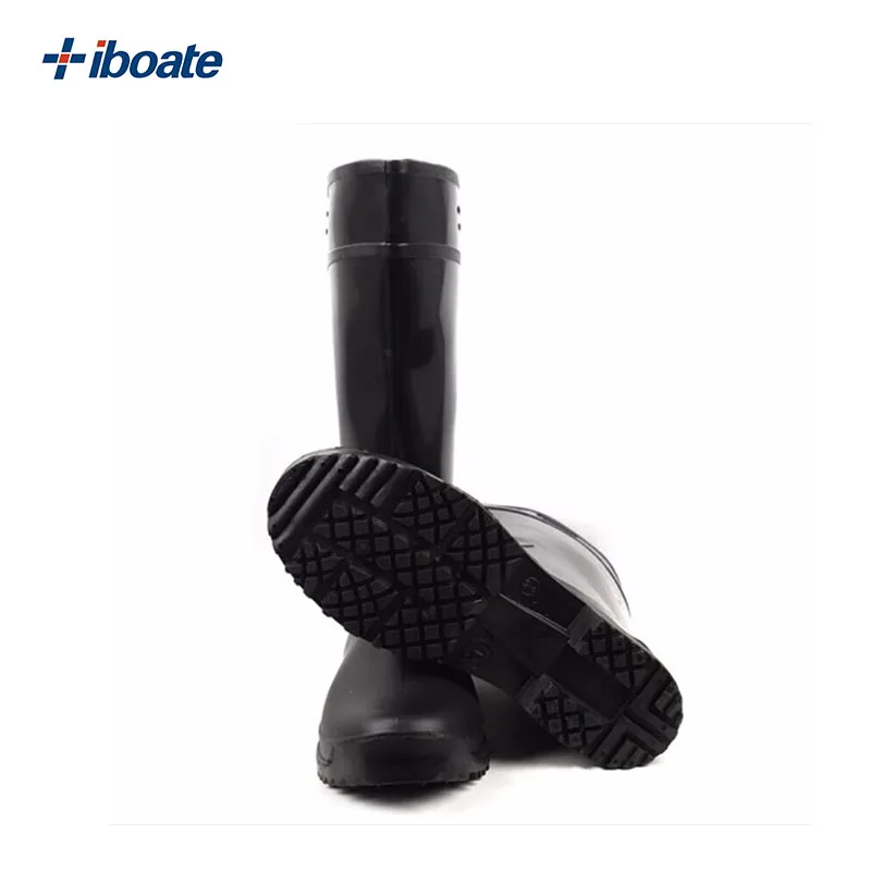 Wholesale black PVC Rain Boots for Outdoor Work Oil and acid resistant food boots