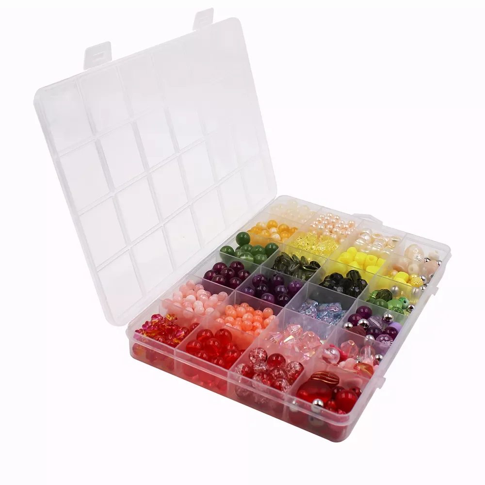 Wholesale 24 Colors Mixed Shapes Beads Kit Crystal Beads Set For Jewelry Making DIY
