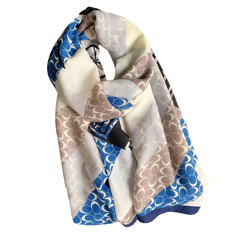 Роскошный осенний шарф 36113 шт. женский простой и универсальный шелковый шарф в Корейском стиле осенне-зимний теплый шарф