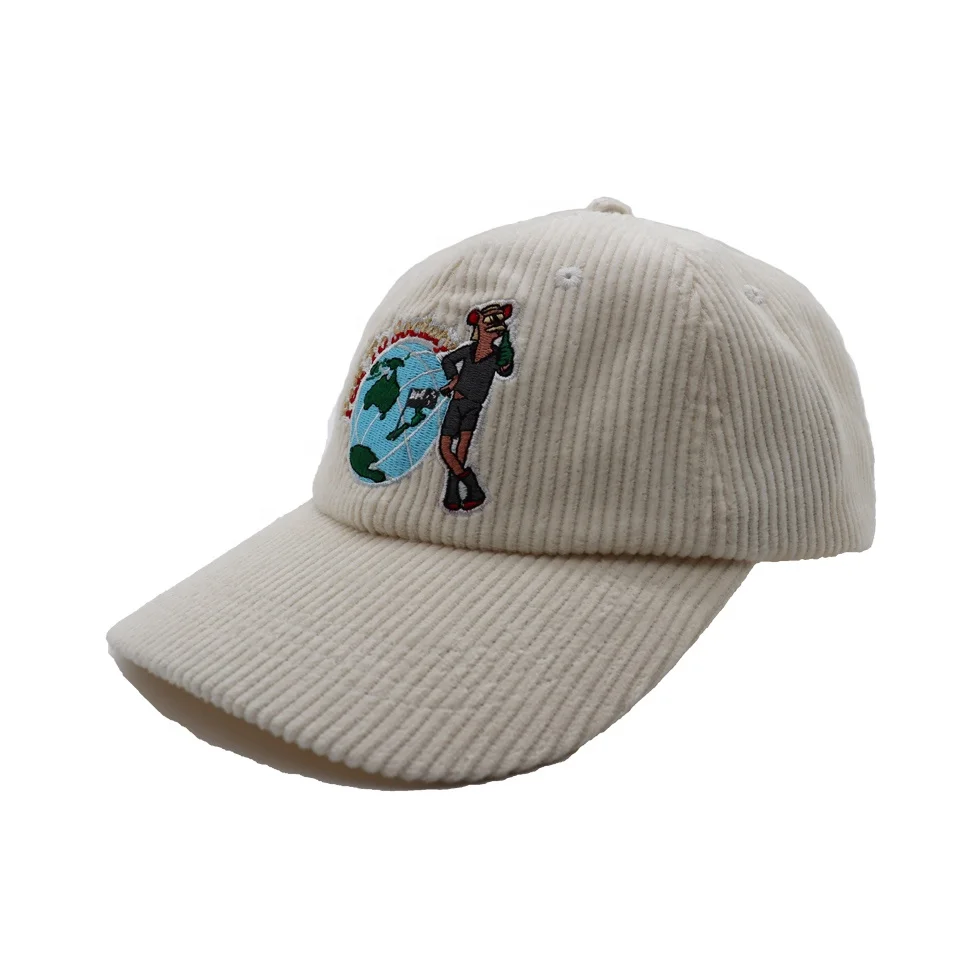 high quality corduroy material custom own embroidery  caps suitable for people of all ages baseball caps