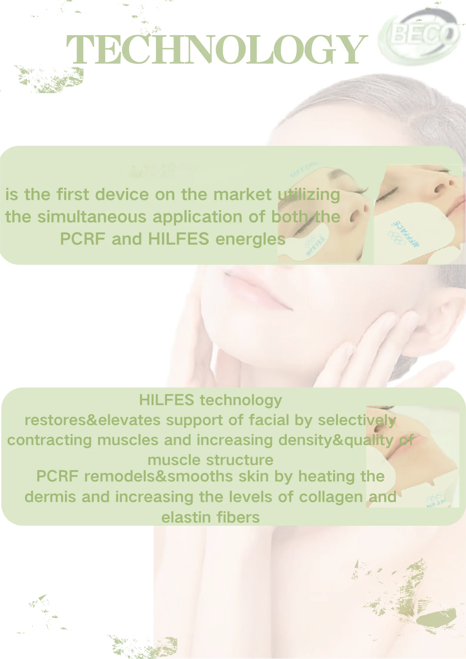 BECO beauty products Radio Frequency Skin Tightening RF vibrating facial massage face lifting face firming equipment