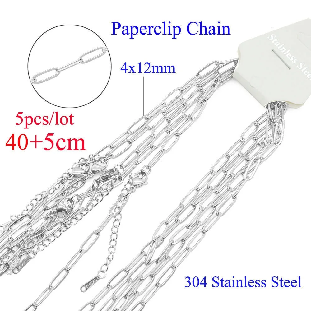Necklace Chain Stainless Steel Link Cable Chain Necklace with Lobster Clasps for DIY Jewelry Making 18inch Gold Silver
