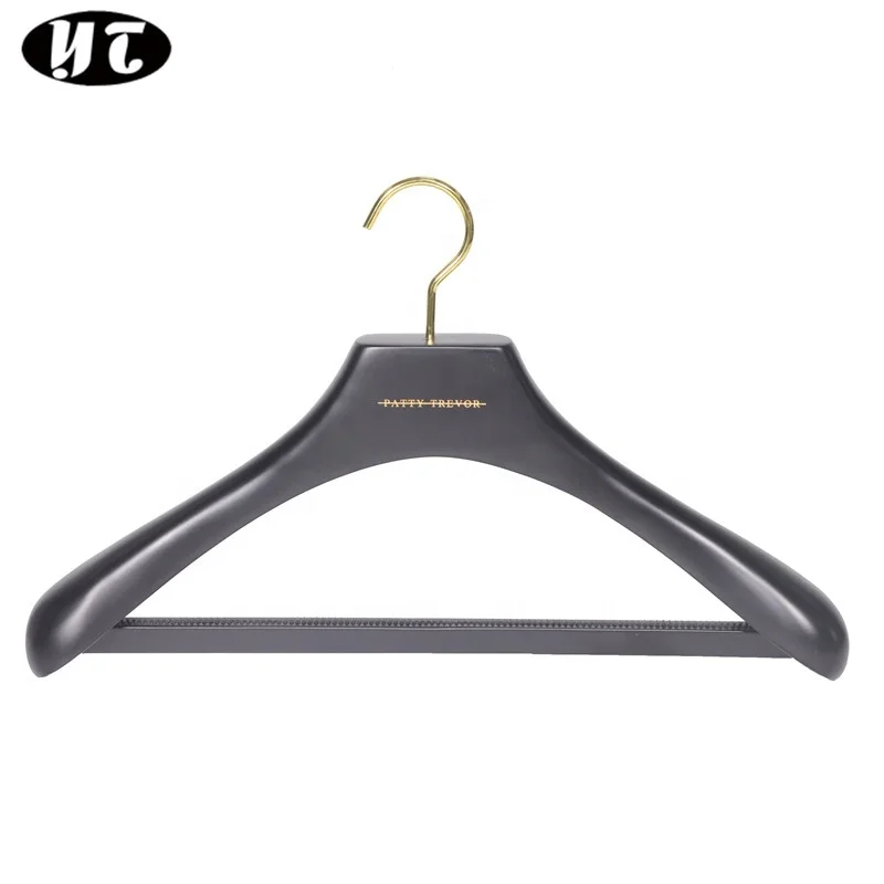 
luxury custom logo black strong clothing wooden coat jacket suit hanger 