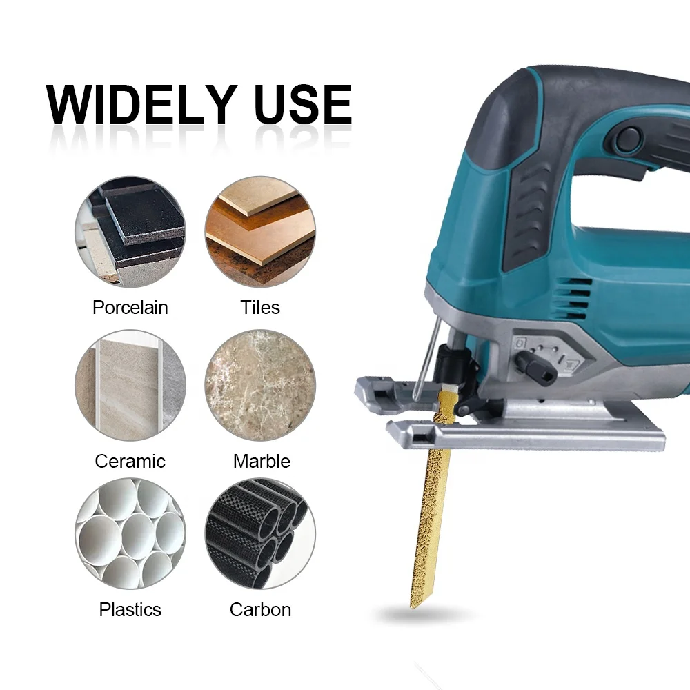 Dia 4 Inch/100mm T Shank Diamond Jig Saw Blade for Straight or Curved Cut on Granite Marble Ceramic Tile Brick Plastic