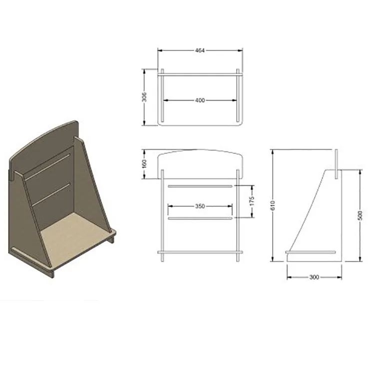 Portable wood pegboard display stand Rack gondola Slatwall displays Shelves metal slatwall display