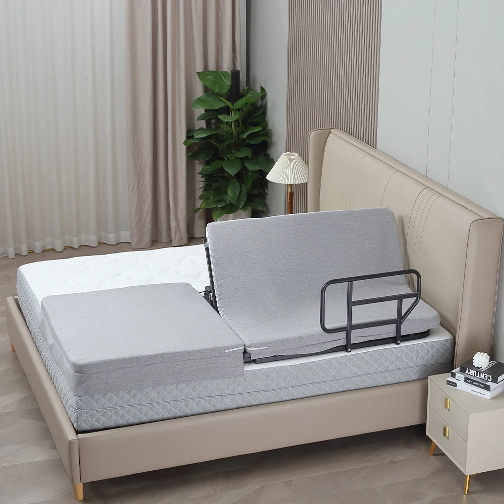 4 German Okin Motor Auxiliary Rolling Over Medical Hospital Bed with Handrails