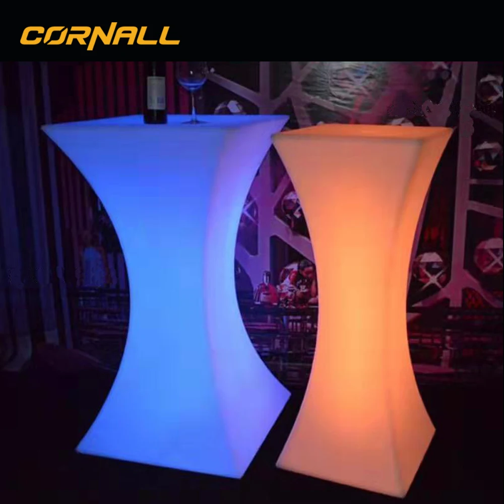 Commercial plastic rechargeable led light party furniture table chairs led bar furniture outdoor