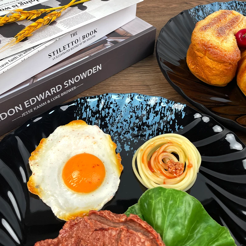 Classic Japan Style Black Melamine Dinnerware Set Food-Grade Plastic Melamine Plate Bowl Dinnerware Set for Restaurant Use