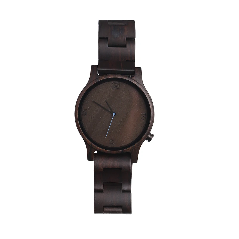 SOPEWOD New Product Engraved Dial Ebony Wooden Watches Dropshipping Watch Custom Logo Men As A Gift For Friend