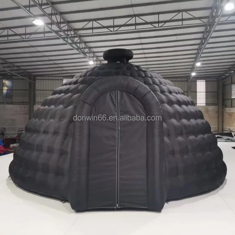 OEM Black Inflatable Commercial Rental Waterproof tent Portable LED Light Nightclub Blow Up Cube House Party Tents for Events