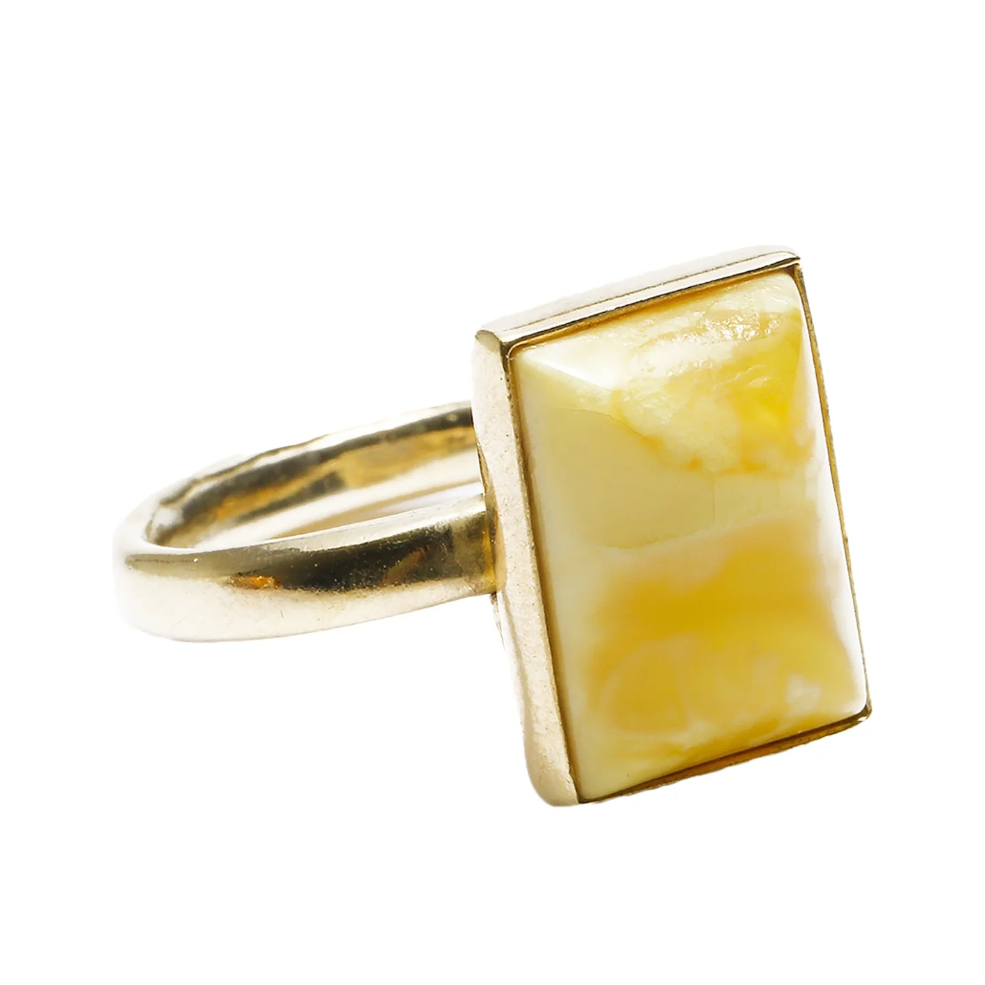 Handmade Ring  Large Amber Stone Ring Amber Gemstone Ring
