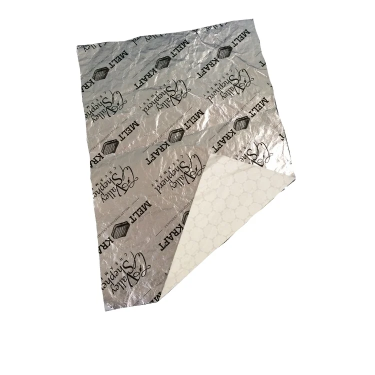 custom designed logo printing repeated  custom wrapping paper  food  packaging  aluminium foil paper burger packaging